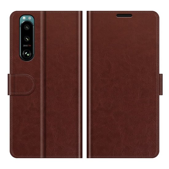 Sony Xperia 5 III Hoesje - MobyDefend Wallet Book Case (Sluiting Achterkant) - Bruin