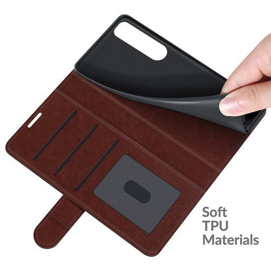 Sony Xperia 5 III Hoesje - MobyDefend Wallet Book Case (Sluiting Achterkant) - Bruin