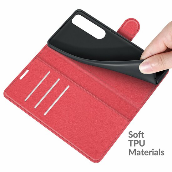Sony Xperia 5 III Hoesje - MobyDefend Kunstleren Wallet Book Case (Sluiting Voorkant) - Rood