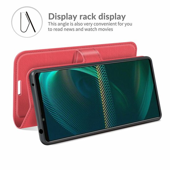 Sony Xperia 5 III Hoesje - MobyDefend Kunstleren Wallet Book Case (Sluiting Voorkant) - Rood
