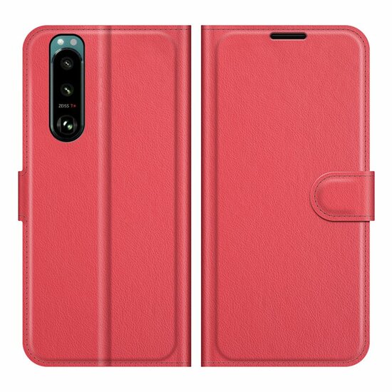 Sony Xperia 5 III Hoesje - MobyDefend Kunstleren Wallet Book Case (Sluiting Voorkant) - Rood