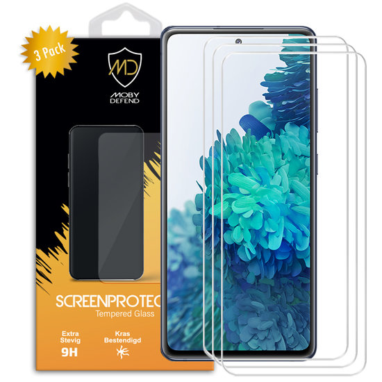 3-Pack Samsung Galaxy S20 FE Screenprotectors, MobyDefend Case-Friendly Gehard Glas Screensavers