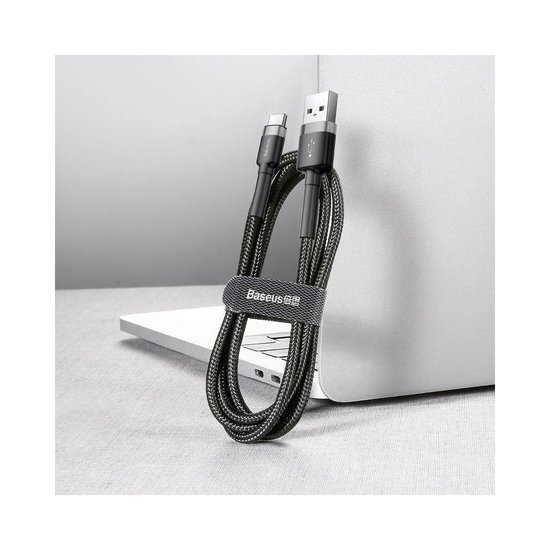 Baseus USB-A naar USB-C kabel - 3 Meter - Zwart-Grijs