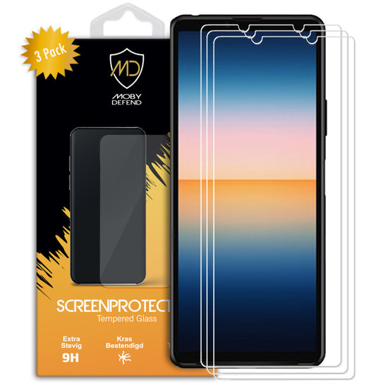 3-Pack Sony Xperia 10 III Screenprotectors - MobyDefend Case-Friendly Screensaver - Gehard Glas