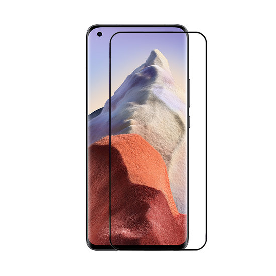 3-Pack Xiaomi Mi 11 Ultra Screenprotectors, MobyDefend Gehard Glas Screensavers, Zwarte Randen