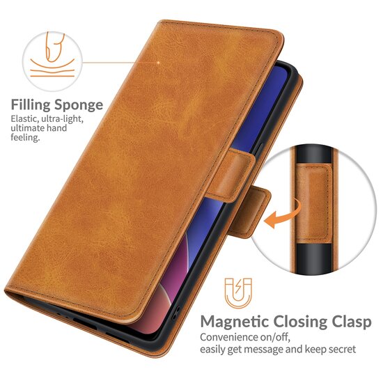 Xiaomi Mi 11i Hoesje, MobyDefend Luxe Wallet Book Case (Sluiting Zijkant), Lichtbruin