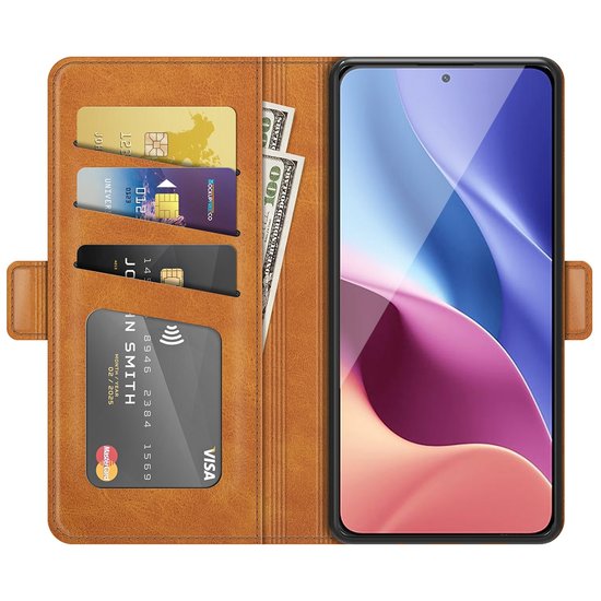 Xiaomi Mi 11i Hoesje - MobyDefend Luxe Wallet Book Case (Sluiting Zijkant) - Lichtbruin