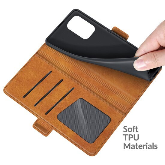 Xiaomi Mi 11i Hoesje - MobyDefend Luxe Wallet Book Case (Sluiting Zijkant) - Lichtbruin