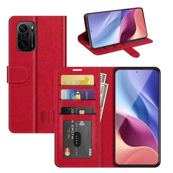 Xiaomi Mi 11i hoesje, MobyDefend Wallet Book Case (Sluiting Achterkant), Rood