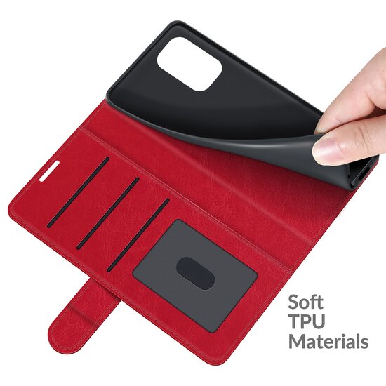 Xiaomi Mi 11i hoesje, MobyDefend Wallet Book Case (Sluiting Achterkant), Rood