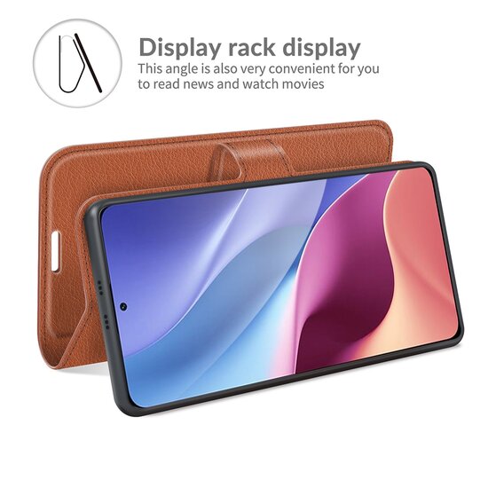 Xiaomi Mi 11i Hoesje - MobyDefend Kunstleren Wallet Book Case (Sluiting Voorkant) - Bruin