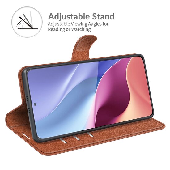 Xiaomi Mi 11i Hoesje - MobyDefend Kunstleren Wallet Book Case (Sluiting Voorkant) - Bruin