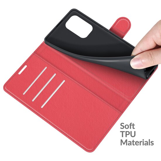 Xiaomi Mi 11i Hoesje, MobyDefend Kunstleren Wallet Book Case, Rood