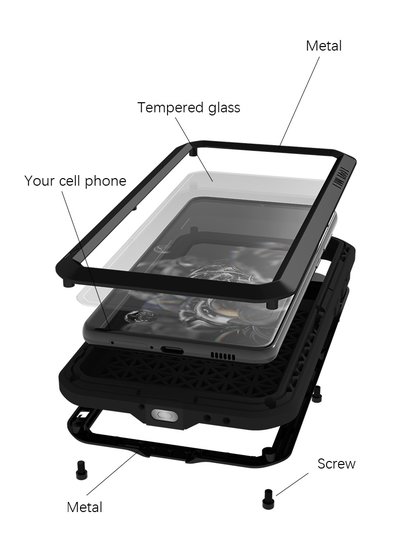 Samsung Galaxy S21 FE Hoes - Love Mei Metalen Case - Extreme Protection - Zwart