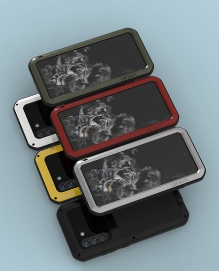 Samsung Galaxy S21 FE Hoes - Love Mei Metalen Case - Extreme Protection - Zwart