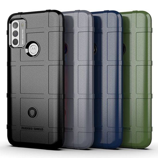 Motorola Moto G50 Hoesje - Mobydefend Rugged Shield TPU Backcover - Zwart