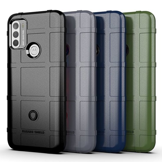 Motorola Moto G50 Hoesje, Rugged Shield TPU Gelcase, Zwart