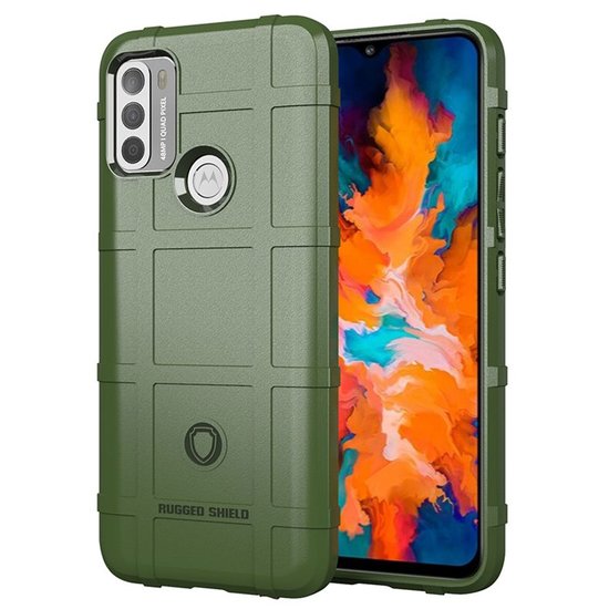 Motorola Moto G50 Hoesje - Mobydefend Rugged Shield TPU Backcover - Groen