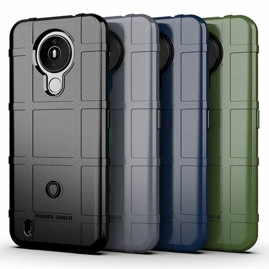 Nokia 1.4 Hoesje - Mobydefend Rugged Shield TPU Backcover - Blauw