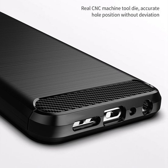 Nokia X10 / Nokia X20 Hoesje - MobyDefend TPU Backcover - Geborstelde Metaal &amp; Carbon-Look - Zwart
