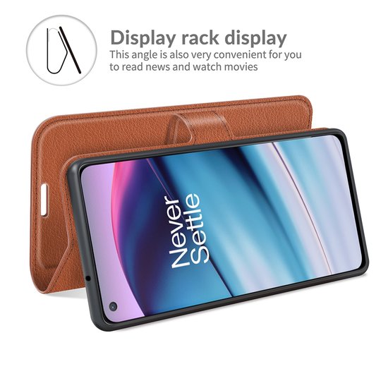 OnePlus Nord CE Hoesje - MobyDefend Kunstleren Wallet Book Case (Sluiting Voorkant) - Bruin