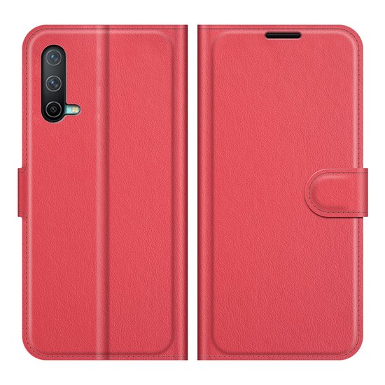 OnePlus Nord CE Hoesje, MobyDefend Kunstleren Wallet Book Case, Rood