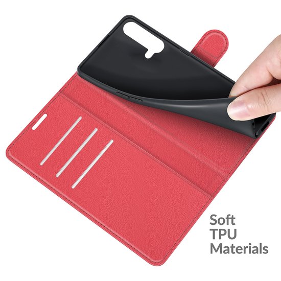 OnePlus Nord CE Hoesje - MobyDefend Kunstleren Wallet Book Case (Sluiting Voorkant) - Rood