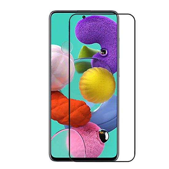 3-Pack Samsung Galaxy A51 Screenprotectors - MobyDefend Screensavers Met Zwarte Randen - Gehard Glas