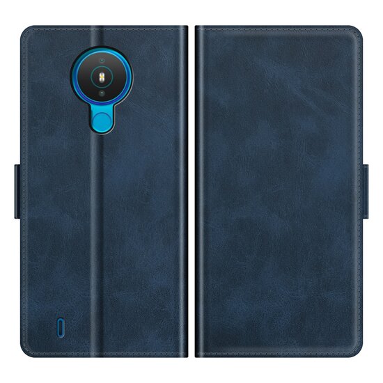 Nokia 1.4 Hoesje - MobyDefend Luxe Wallet Book Case (Sluiting Zijkant) - Blauw