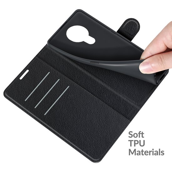 Nokia 1.4 Hoesje - MobyDefend Kunstleren Wallet Book Case (Sluiting Voorkant) - Zwart