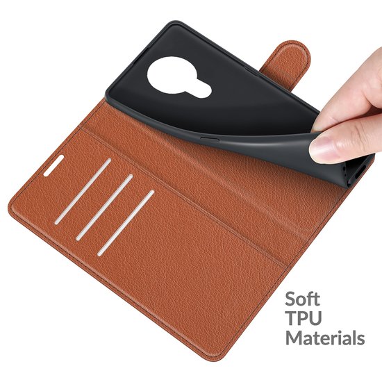 Nokia 1.4 Hoesje - MobyDefend Kunstleren Wallet Book Case (Sluiting Voorkant) - Bruin