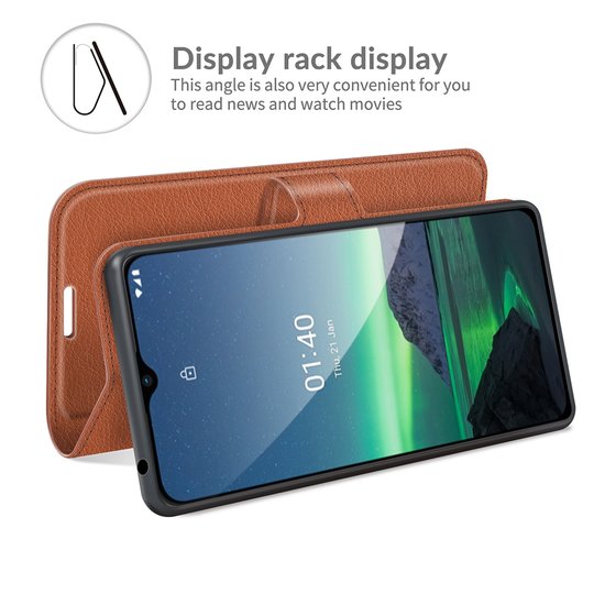 Nokia 1.4 Hoesje - MobyDefend Kunstleren Wallet Book Case (Sluiting Voorkant) - Bruin