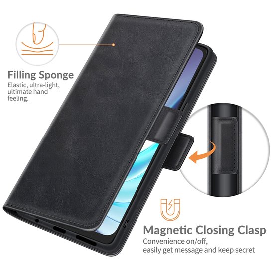 Motorola Moto G50 Hoesje - MobyDefend Luxe Wallet Book Case (Sluiting Zijkant) - Zwart