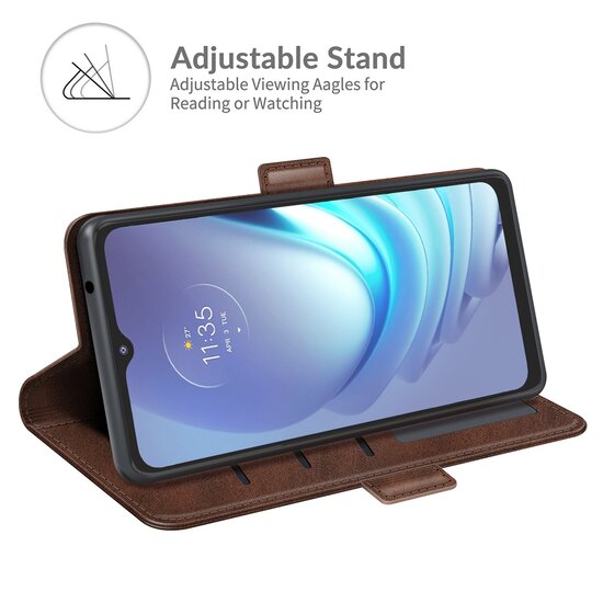 Motorola Moto G50 Hoesje - MobyDefend Luxe Wallet Book Case (Sluiting Zijkant) - Bruin