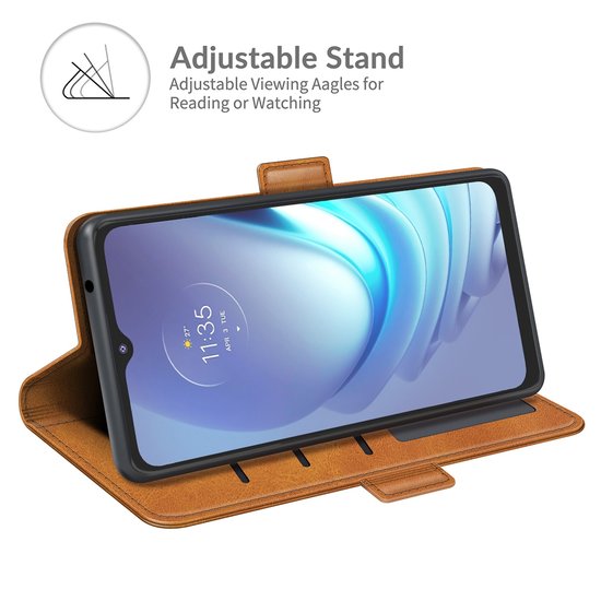 Motorola Moto G50 Hoesje - MobyDefend Luxe Wallet Book Case (Sluiting Zijkant) - Lichtbruin