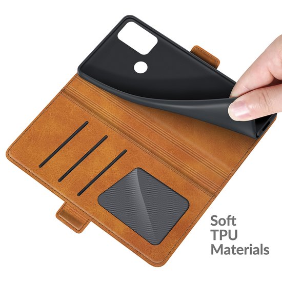 Motorola Moto G50 Hoesje - MobyDefend Luxe Wallet Book Case (Sluiting Zijkant) - Lichtbruin