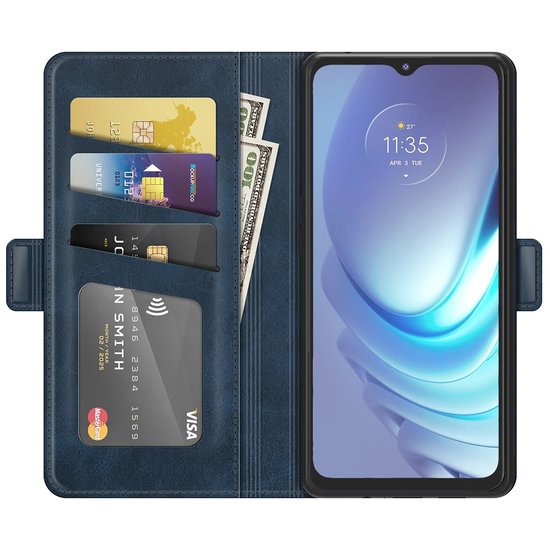 Motorola Moto G50 Hoesje, MobyDefend Luxe Wallet Book Case (Sluiting Zijkant), Blauw