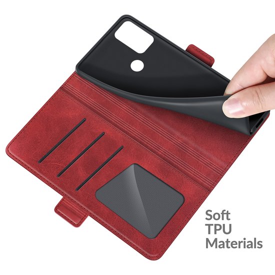 Motorola Moto G50 Hoesje - MobyDefend Luxe Wallet Book Case (Sluiting Zijkant) - Rood