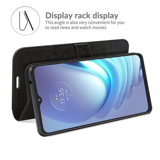 Motorola Moto G50 Hoesje - MobyDefend Wallet Book Case (Sluiting Achterkant) - Zwart