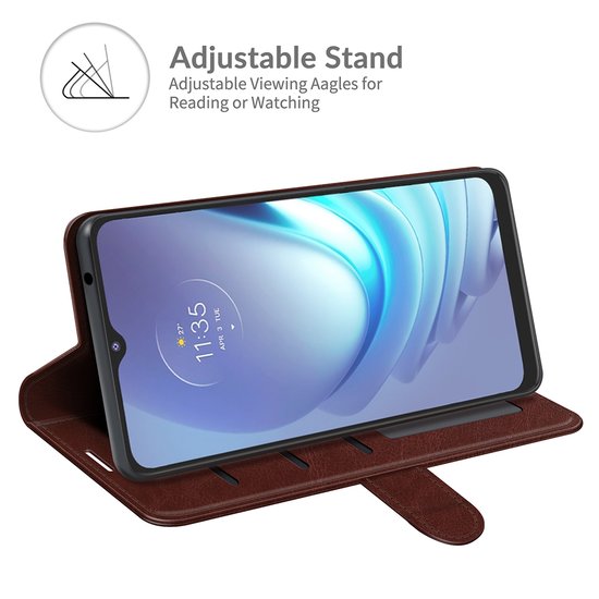 Motorola Moto G50 Hoesje - MobyDefend Wallet Book Case (Sluiting Achterkant) - Bruin