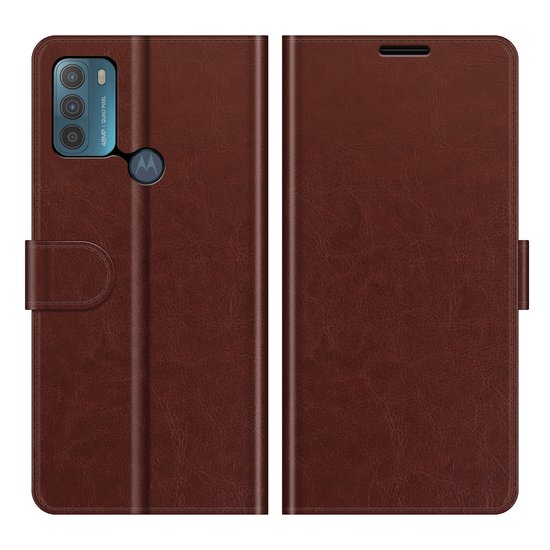 Motorola Moto G50 Hoesje - MobyDefend Wallet Book Case (Sluiting Achterkant) - Bruin