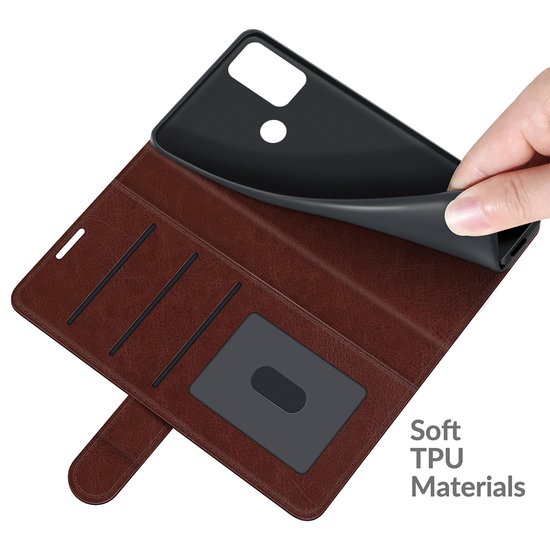 Motorola Moto G50 Hoesje - MobyDefend Wallet Book Case (Sluiting Achterkant) - Bruin
