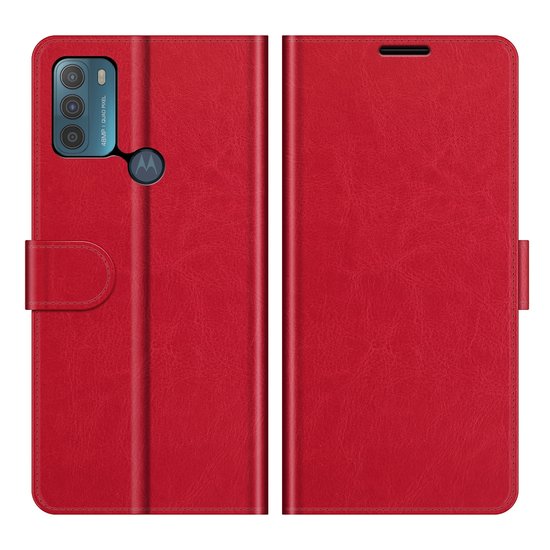 Motorola Moto G50 Hoesje, MobyDefend Wallet Book Case (Sluiting Achterkant), Rood