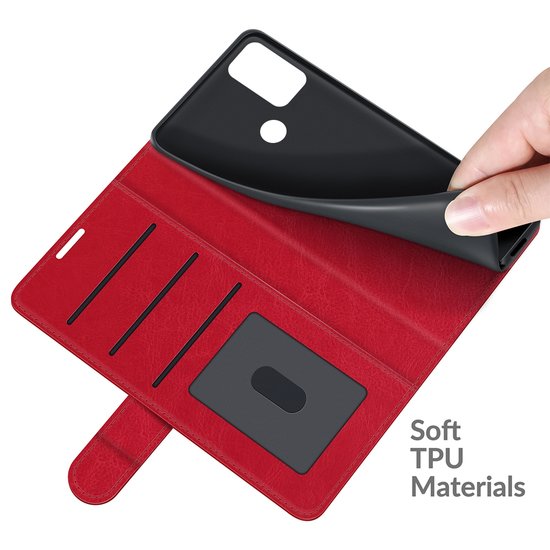 Motorola Moto G50 Hoesje - MobyDefend Wallet Book Case (Sluiting Achterkant) - Rood
