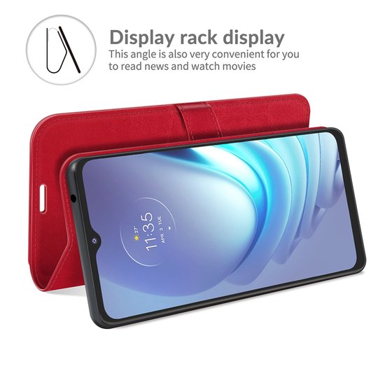 Motorola Moto G50 Hoesje - MobyDefend Wallet Book Case (Sluiting Achterkant) - Rood
