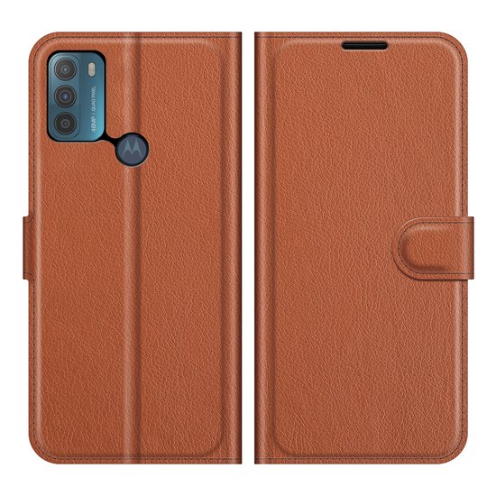 Motorola Moto G50 Hoesje - MobyDefend Kunstleren Wallet Book Case (Sluiting Voorkant) - Bruin