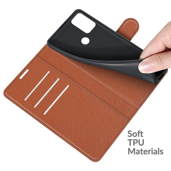 Motorola Moto G50 Hoesje - MobyDefend Kunstleren Wallet Book Case (Sluiting Voorkant) - Bruin