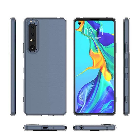 Sony Xperia 1 III Hoesje, MobyDefend Transparante TPU Gelcase, Volledig Doorzichtig