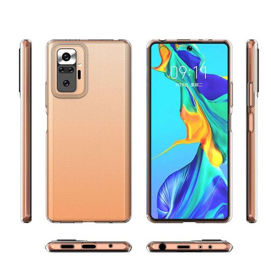 Xiaomi Redmi Note 10 Pro Hoesje, MobyDefend Transparante TPU Gelcase, Volledig Doorzichtig