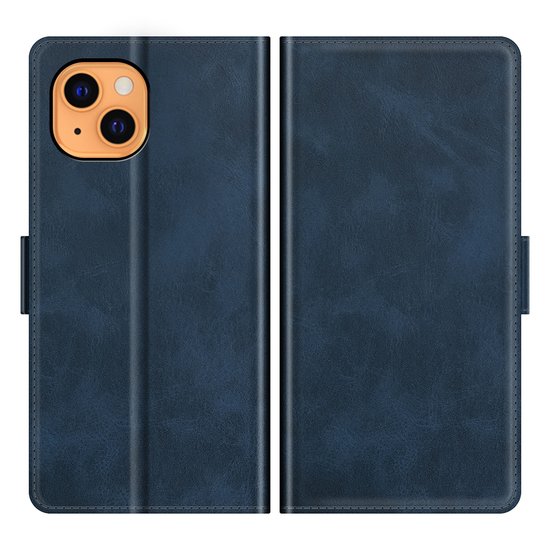 iPhone 13 Hoesje, MobyDefend Luxe Wallet Book Case (Sluiting Zijkant), Blauw